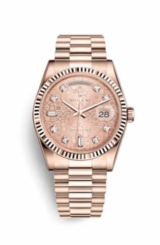 Rolex Day-Date 36 Everose Fluted / President / Pink Computer 118235f-0006 — фото часов Rolex Day-Date 36 Everose Fluted / President / Pink Computer 118235f-0006 — фото часов