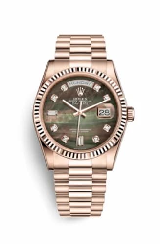 Rolex Day-Date 36 Everose Fluted / President / Tahitian MOP 118235f-0007 — фото часов Rolex Day-Date 36 Everose Fluted / President / Tahitian MOP 118235f-0007 — фото часов