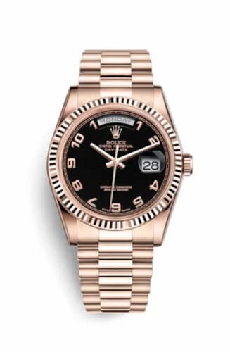 Rolex Day-Date 36 Everose Fluted / President / Black Arabic 118235f-0018 — фото часов Rolex Day-Date 36 Everose Fluted / President / Black Arabic 118235f-0018 — фото часов