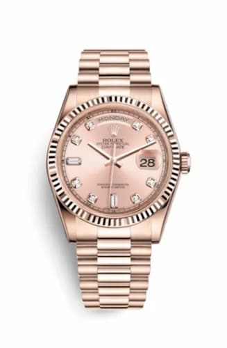 Rolex Day-Date 36 Everose Fluted / President / Pink Diamonds 118235f-0029 — фото часов Rolex Day-Date 36 Everose Fluted / President / Pink Diamonds 118235f-0029 — фото часов
