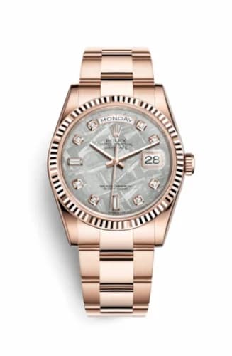 Rolex Day-Date 36 Everose Fluted / President / Meteorite Diamonds 118235f-0055 — фото часов Rolex Day-Date 36 Everose Fluted / President / Meteorite Diamonds 118235f-0055 — фото часов