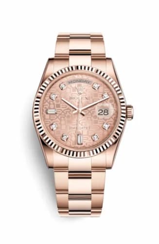 Rolex Day-Date 36 Everose Fluted / Oyster / Pink Computer 118235f-0057 — фото часов Rolex Day-Date 36 Everose Fluted / Oyster / Pink Computer 118235f-0057 — фото часов