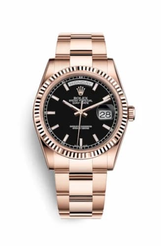 Rolex Day-Date 36 Everose Fluted / Oyster / Black 118235f-0059 — фото часов Rolex Day-Date 36 Everose Fluted / Oyster / Black 118235f-0059 — фото часов