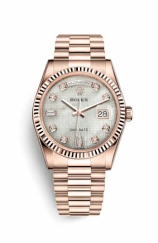 Rolex Day-Date 36 Everose Fluted / President / Oxford MOP 118235f-0108 — фото часов Rolex Day-Date 36 Everose Fluted / President / Oxford MOP 118235f-0108 — фото часов