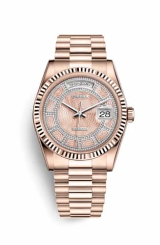 Rolex Day-Date 36 Everose Fluted / President / Pink MOP Carousel 118235f-0109 — фото часов Rolex Day-Date 36 Everose Fluted / President / Pink MOP Carousel 118235f-0109 — фото часов