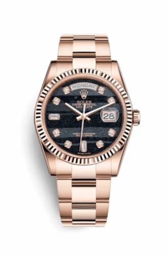 Rolex Day-Date 36 Everose Fluted / Oyster / Ferrite 118235f-0111 — фото часов Rolex Day-Date 36 Everose Fluted / Oyster / Ferrite 118235f-0111 — фото часов