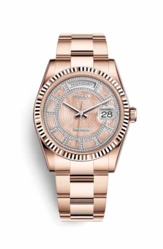 Rolex Day-Date 36 Everose Fluted / Oyster / Pink MOP Carousel 118235f-0113 — фото часов Rolex Day-Date 36 Everose Fluted / Oyster / Pink MOP Carousel 118235f-0113 — фото часов