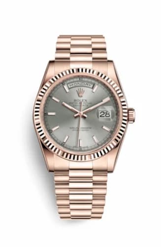 Rolex Day-Date 36 Everose Fluted / President / Rhodium 118235f-0120