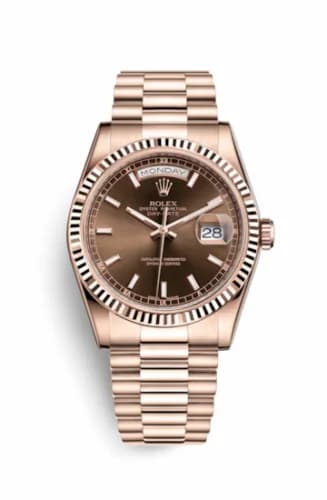 Rolex Day-Date 36 Everose Fluted / President / Chocolate 118235f-0121 — фото часов Rolex Day-Date 36 Everose Fluted / President / Chocolate 118235f-0121 — фото часов