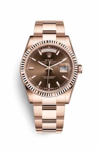 Rolex Day-Date 36 Everose Fluted / Oyster / Chocolate 118235f-0129 — фото часов Rolex Day-Date 36 Everose Fluted / Oyster / Chocolate 118235f-0129 — фото часов