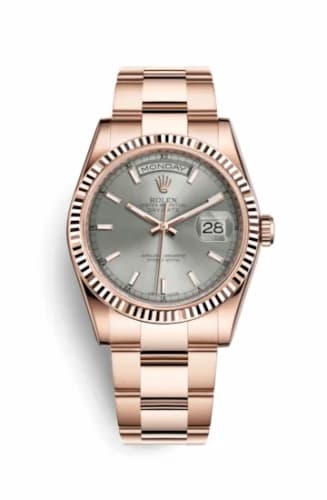 Rolex Day-Date 36 Everose Fluted / Oyster / Grey 118235f-0134 — фото часов Rolex Day-Date 36 Everose Fluted / Oyster / Grey 118235f-0134 — фото часов