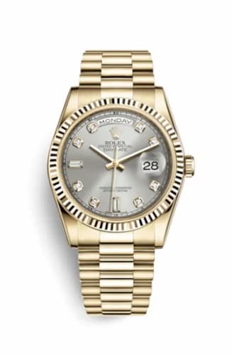 Rolex Day-Date 36 Yellow Gold Fluted / President / Silver Diamonds 118238-0067 — фото часов Rolex Day-Date 36 Yellow Gold Fluted / President / Silver Diamonds 118238-0067 — фото часов