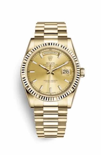 Rolex Day-Date 36 Yellow Gold Fluted / President / Champagne 118238-0103 — фото часов Rolex Day-Date 36 Yellow Gold Fluted / President / Champagne 118238-0103 — фото часов