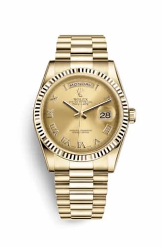Rolex Day-Date 36 Yellow Gold Fluted / President / Champagne Roman 118238-0108 — фото часов Rolex Day-Date 36 Yellow Gold Fluted / President / Champagne Roman 118238-0108 — фото часов