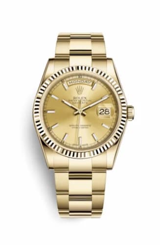 Rolex Day-Date 36 Yellow Gold Fluted / Oyster / Champagne 118238-0110 — фото часов Rolex Day-Date 36 Yellow Gold Fluted / Oyster / Champagne 118238-0110 — фото часов