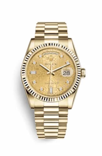 Rolex Day-Date 36 Yellow Gold Fluted / President / Champagne Computer 118238-0120