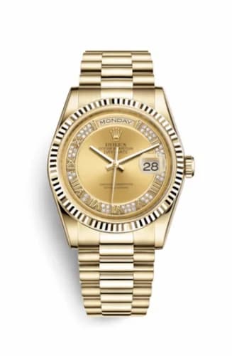 Rolex Day-Date 36 Yellow Gold Fluted / President / Champagne Diamonds 118238-0126 — фото часов Rolex Day-Date 36 Yellow Gold Fluted / President / Champagne Diamonds 118238-0126 — фото часов