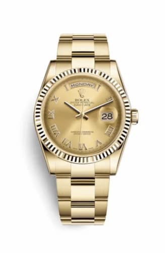 Rolex Day-Date 36 Yellow Gold Fluted / Oyster / Champagne Roman 118238-0183 — фото часов Rolex Day-Date 36 Yellow Gold Fluted / Oyster / Champagne Roman 118238-0183 — фото часов