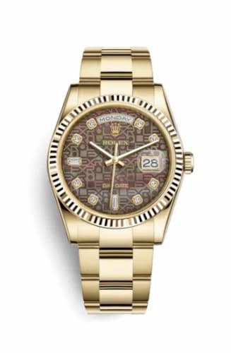 Rolex Day-Date 36 Yellow Gold Fluted / Oyster / Black MOP Computer 118238-0191 — фото часов Rolex Day-Date 36 Yellow Gold Fluted / Oyster / Black MOP Computer 118238-0191 — фото часов