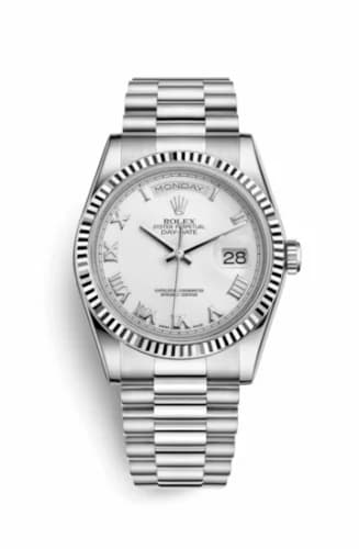 Rolex Day-Date 36 White Gold Fluted / President / White Roman 118239-0077 — фото часов Rolex Day-Date 36 White Gold Fluted / President / White Roman 118239-0077 — фото часов