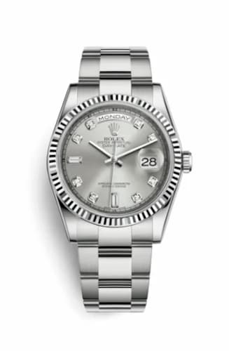 Rolex Day-Date 36 White Gold Fluted / Oyster / Silver Diamonds 118239-0078 — фото часов Rolex Day-Date 36 White Gold Fluted / Oyster / Silver Diamonds 118239-0078 — фото часов