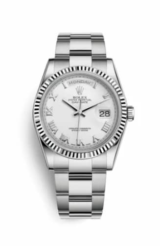Rolex Day-Date 36 White Gold Fluted / Oyster / White Roman 118239-0088 — фото часов Rolex Day-Date 36 White Gold Fluted / Oyster / White Roman 118239-0088 — фото часов