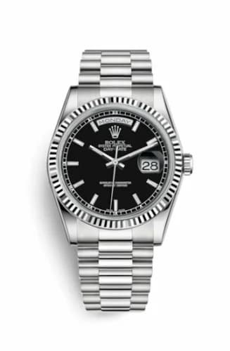 Rolex Day-Date 36 White Gold Fluted / President / Black 118239-0090 — фото часов Rolex Day-Date 36 White Gold Fluted / President / Black 118239-0090 — фото часов