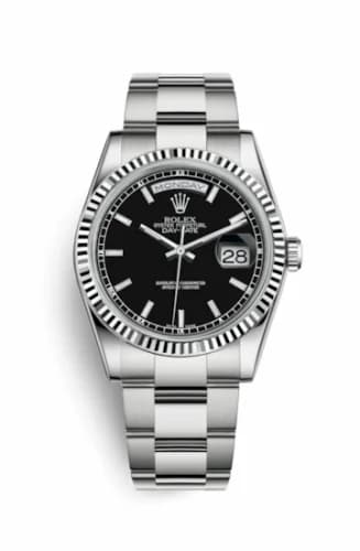 Rolex Day-Date 36 White Gold Fluted / Oyster / Black 118239-0121 — фото часов Rolex Day-Date 36 White Gold Fluted / Oyster / Black 118239-0121 — фото часов