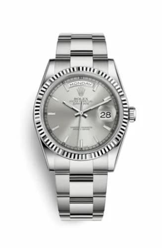 Rolex Day-Date 36 White Gold Fluted / Oyster / Silver 118239-0124 — фото часов Rolex Day-Date 36 White Gold Fluted / Oyster / Silver 118239-0124 — фото часов