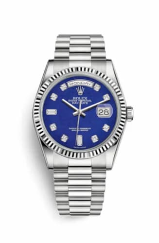 Rolex Day-Date 36 White Gold Fluted / President / Lapis Lazuli 118239-0276 — фото часов Rolex Day-Date 36 White Gold Fluted / President / Lapis Lazuli 118239-0276 — фото часов