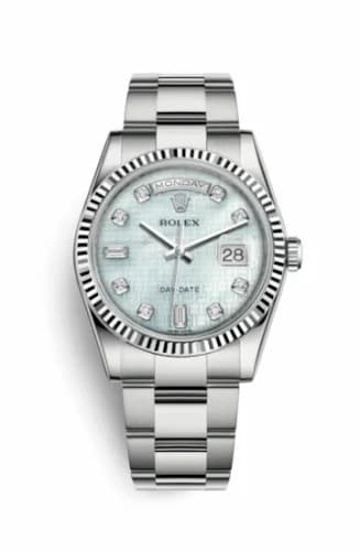 Rolex Day-Date 36 White Gold Fluted / Oyster / Oxford MOP 118239-0280 — фото часов Rolex Day-Date 36 White Gold Fluted / Oyster / Oxford MOP 118239-0280 — фото часов