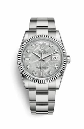 Rolex Day-Date 36 White Gold Fluted / Oyster / Meteorite 118239-0295 — фото часов Rolex Day-Date 36 White Gold Fluted / Oyster / Meteorite 118239-0295 — фото часов