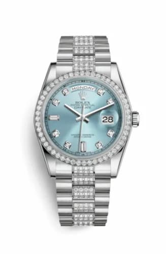 Rolex Day-Date 36 Platinum Diamonds / President Diamonds / Ice Blue Diamond 118346-0010 — фото часов Rolex Day-Date 36 Platinum Diamonds / President Diamonds / Ice Blue Diamond 118346-0010 — фото часов
