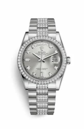 Rolex Day-Date 36 Platinum Diamonds / President Diamonds / Silver Diamond 118346-0016 — фото часов Rolex Day-Date 36 Platinum Diamonds / President Diamonds / Silver Diamond 118346-0016 — фото часов