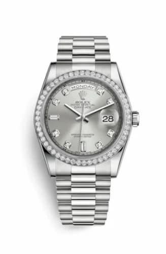 Rolex Day-Date 36 Platinum Diamonds / President / Silver Diamonds 118346-0024 — фото часов Rolex Day-Date 36 Platinum Diamonds / President / Silver Diamonds 118346-0024 — фото часов