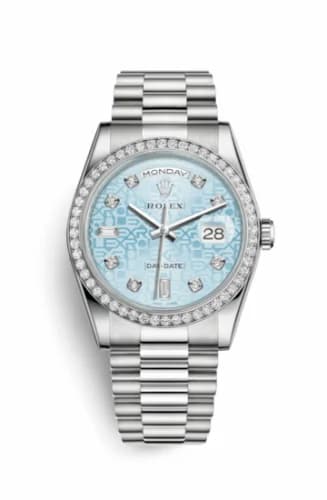Rolex Day-Date 36 Platinum Diamonds / President / Ice Blue Computer 118346-0027 — фото часов Rolex Day-Date 36 Platinum Diamonds / President / Ice Blue Computer 118346-0027 — фото часов