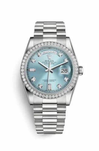 Rolex Day-Date 36 Platinum Diamonds / President / Ice Blue Diamonds 118346-0028 — фото часов Rolex Day-Date 36 Platinum Diamonds / President / Ice Blue Diamonds 118346-0028 — фото часов