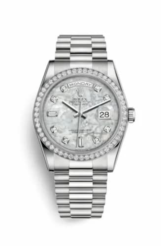 Rolex Day-Date 36 Platinum Diamonds / President / MOP 118346-0038 — фото часов Rolex Day-Date 36 Platinum Diamonds / President / MOP 118346-0038 — фото часов