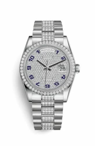 Rolex Day-Date 36 Platinum Diamonds / President Diamond / Paved 118346-0059 — фото часов Rolex Day-Date 36 Platinum Diamonds / President Diamond / Paved 118346-0059 — фото часов