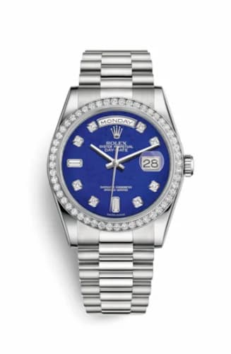 Rolex Day-Date 36 Platinum Diamonds / President / Lapis Diamonds 118346-0086 — фото часов Rolex Day-Date 36 Platinum Diamonds / President / Lapis Diamonds 118346-0086 — фото часов