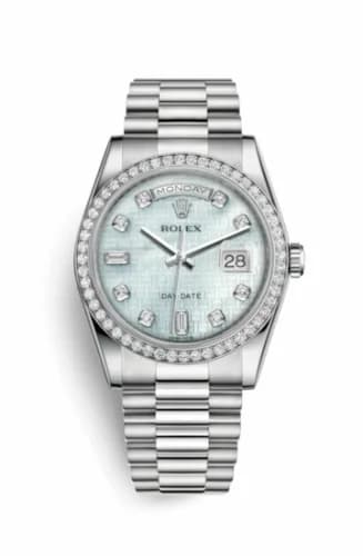 Rolex Day-Date 36 Platinum Diamonds / President Diamonds / Oxford MOP 118346-0088 — фото часов Rolex Day-Date 36 Platinum Diamonds / President Diamonds / Oxford MOP 118346-0088 — фото часов