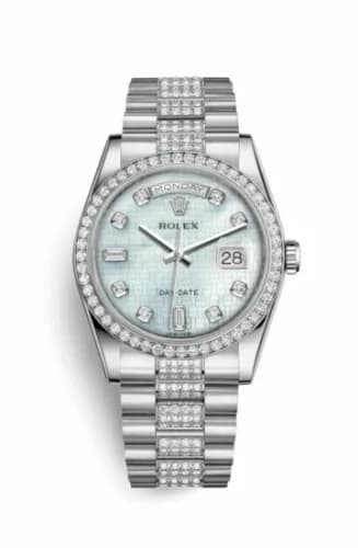 Rolex Day-Date 36 Platinum Diamonds / President Diamonds / MOP 118346-0090