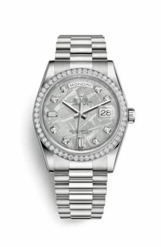 Rolex Day-Date 36 Platinum Diamonds / President / Meteorite 118346-0093 — фото часов Rolex Day-Date 36 Platinum Diamonds / President / Meteorite 118346-0093 — фото часов
