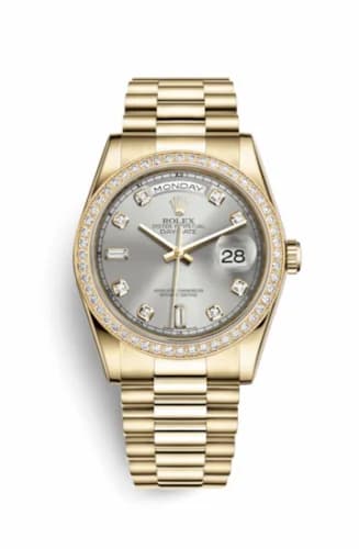 Rolex Day-Date 36 Yellow Gold Diamonds / President / Silver Diamonds 118348-0008 — фото часов Rolex Day-Date 36 Yellow Gold Diamonds / President / Silver Diamonds 118348-0008 — фото часов