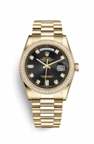 Rolex Day-Date 36 Yellow Gold Diamonds / President / Black Diamonds 118348-0024 — фото часов Rolex Day-Date 36 Yellow Gold Diamonds / President / Black Diamonds 118348-0024 — фото часов