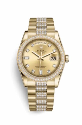 Rolex Day-Date 36 Yellow Gold Diamonds / President Diamond / Black Diamond 118348-0029 — фото часов Rolex Day-Date 36 Yellow Gold Diamonds / President Diamond / Black Diamond 118348-0029 — фото часов
