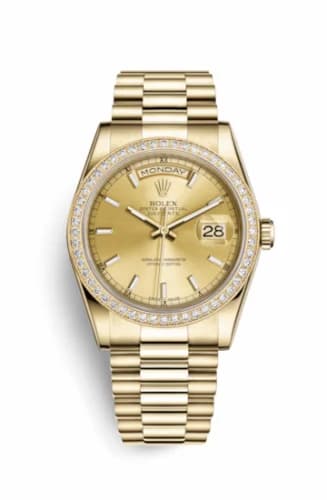 Rolex Day-Date 36 Yellow Gold Diamonds / President / Champagne 118348-0035 — фото часов Rolex Day-Date 36 Yellow Gold Diamonds / President / Champagne 118348-0035 — фото часов