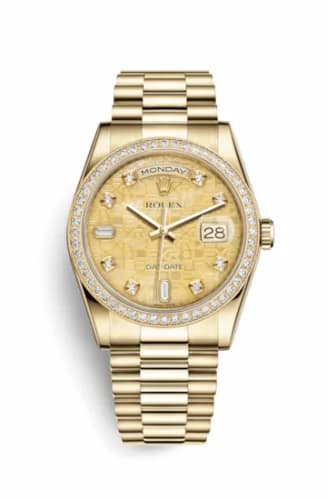Rolex Day-Date 36 Yellow Gold Diamonds / President / Champagne MOP Computer 118348-0037 — фото часов Rolex Day-Date 36 Yellow Gold Diamonds / President / Champagne MOP Computer 118348-0037 — фото часов