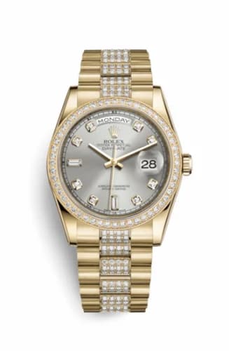 Rolex Day-Date 36 Yellow Gold Diamonds / President Diamond / Silver Diamond 118348-0039 — фото часов Rolex Day-Date 36 Yellow Gold Diamonds / President Diamond / Silver Diamond 118348-0039 — фото часов