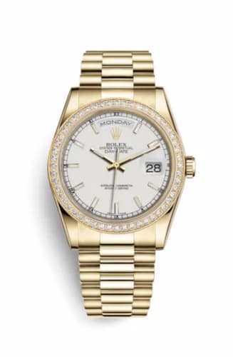 Rolex Day-Date 36 Yellow Gold Diamonds / President / White 118348-0070 — фото часов Rolex Day-Date 36 Yellow Gold Diamonds / President / White 118348-0070 — фото часов